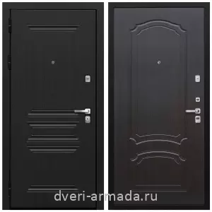 Черные входные двери, Металлическая дверь входная надежная Армада Экстра МДФ 10 мм ФЛ-243 Черная шагрень / МДФ 6 мм ФЛ-140 Венге с зеркалом