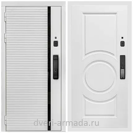 Умная входная смарт-дверь Армада Каскад WHITE МДФ 10 мм Kaadas K9 / МДФ 16 мм МС-100 Белый матовый