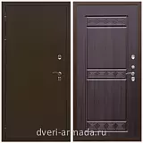 Входные двери для подъезда, Дверь входная стальная уличная в квартиру Армада Термо Молоток коричневый/ ФЛ-242 Эковенге с панелями МДФ трехконтурная