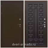 Двери в деревянный дом, Дверь входная уличная в дом Армада Термо Молоток коричневый/ ФЛ-183 Венге для дачи с панелями МДФ стандартного размера