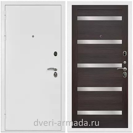 Дверь входная Армада Престиж Белая шагрень / МДФ 16 мм СБ-14 Эковенге стекло
